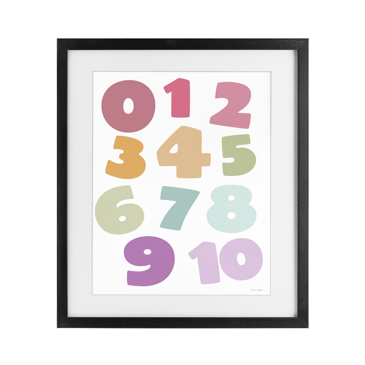 Stupell Industries Muted Counting Numbers Framed Print Under Glass, design by Susan Ball